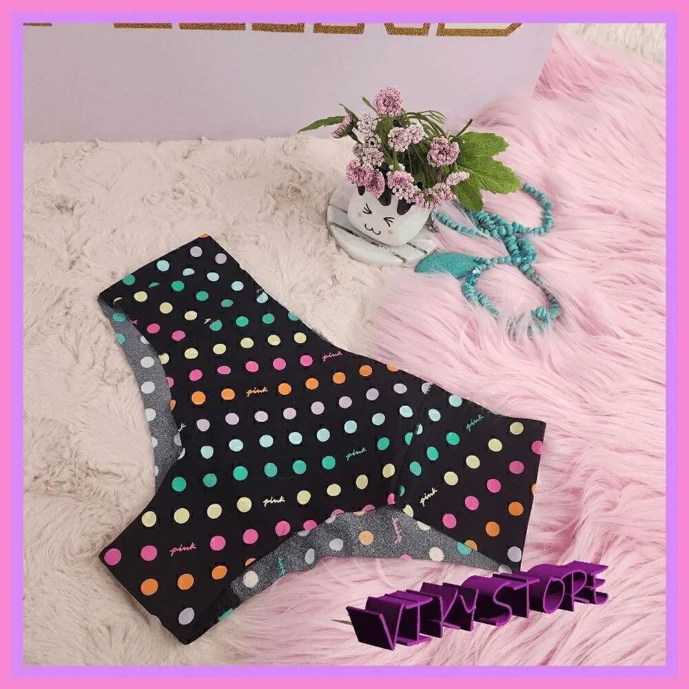 NWT VS Pink Cheekster: Medium Polka Dots - Playful Chic! NWT